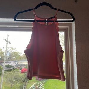 Scalloped pink crop top